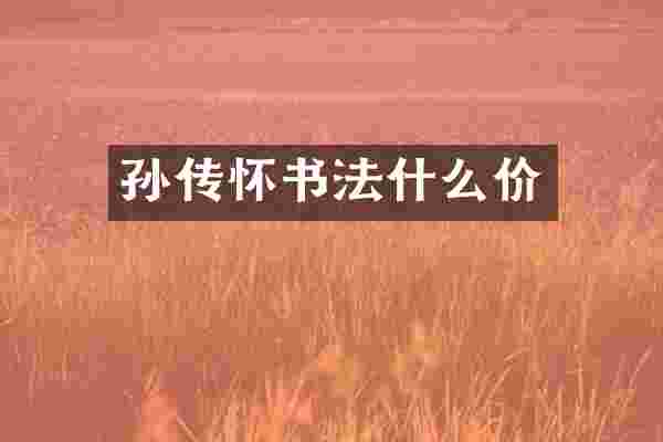 孙传怀书法什么价