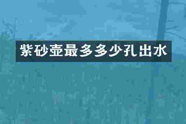 紫砂壶最多多少孔出水