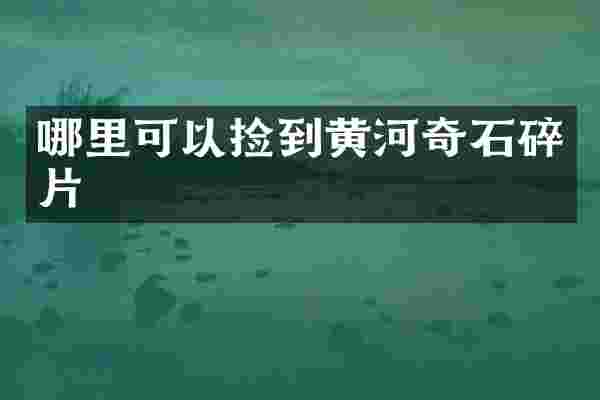 哪里可以捡到黄河奇石碎片