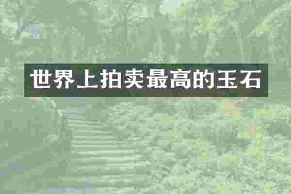 世界上拍卖最高的玉石