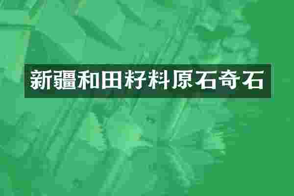 新疆和田籽料原石奇石