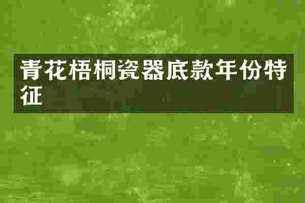 青花梧桐瓷器底款年份特征