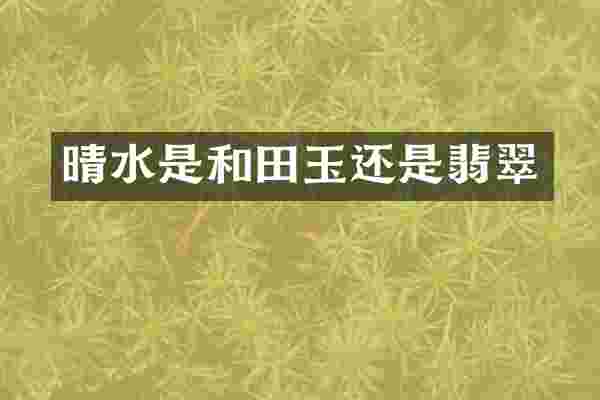 晴水是和田玉还是翡翠