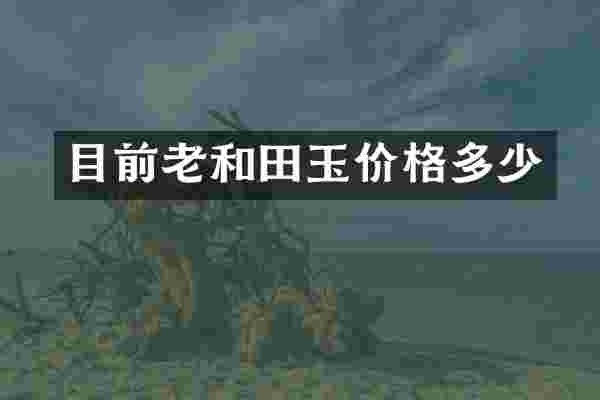 目前老和田玉价格多少