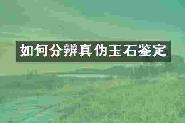 如何分辨真伪玉石鉴定