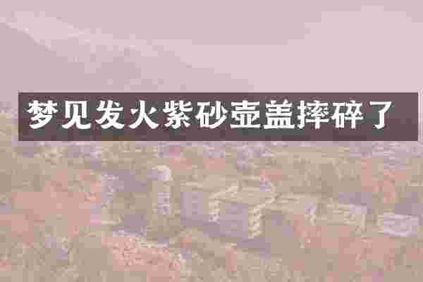 梦见发火紫砂壶盖摔碎了