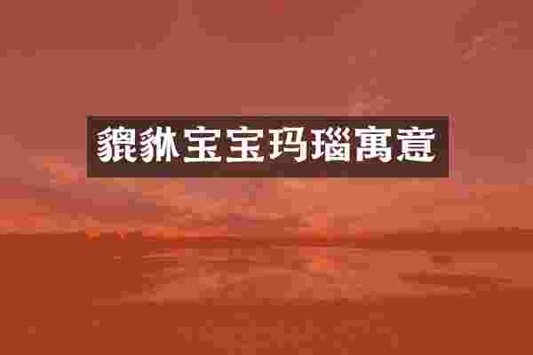 貔貅宝宝玛瑙寓意