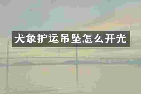 犬象护运吊坠怎么开光