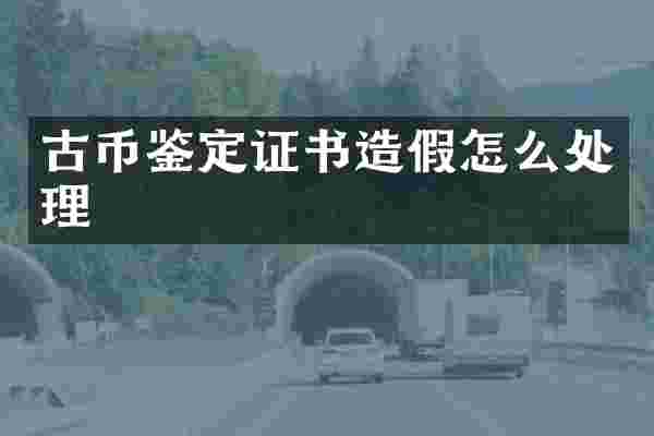 古币鉴定证书造假怎么处理