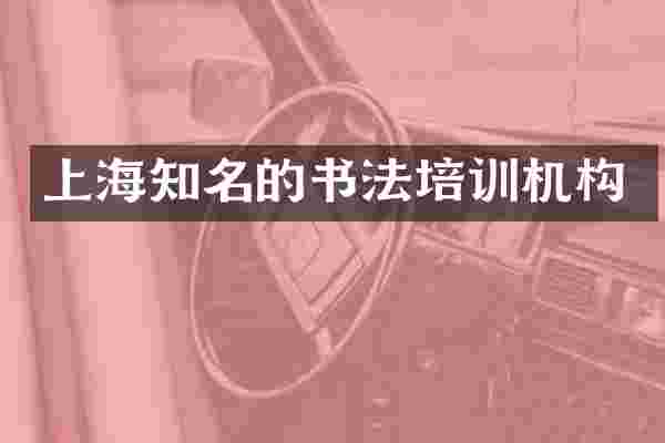 上海知名的书法培训机构