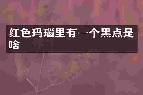 红色玛瑙里有一个黑点是啥