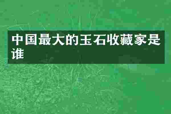 中国最大的玉石收藏家是谁