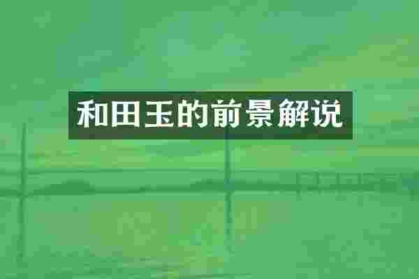 和田玉的前景解说