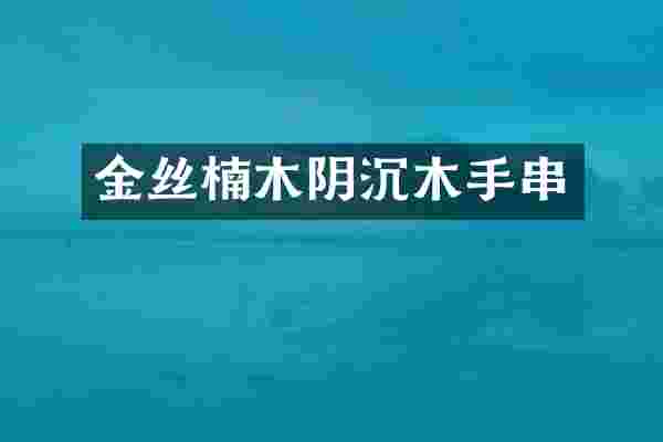金丝楠木阴沉木手串