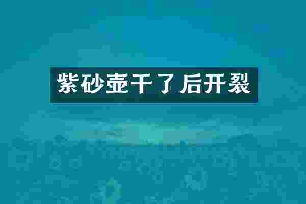 紫砂壶干了后开裂