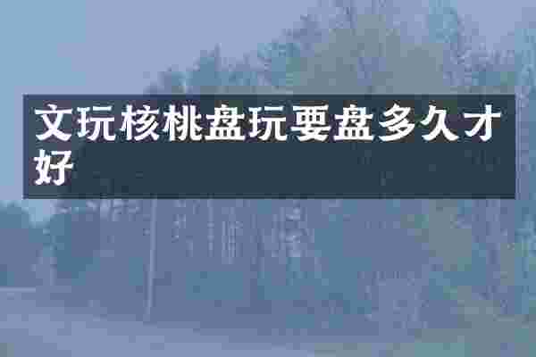 文玩核桃盘玩要盘多久才好