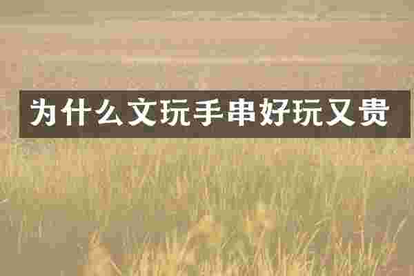 为什么文玩手串好玩又贵