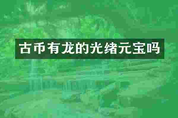 古币有龙的光绪元宝吗