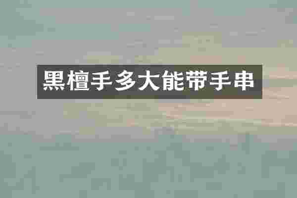 黑檀手多大能带手串