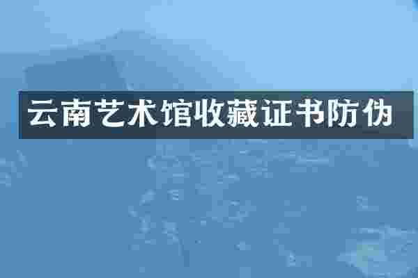 云南艺术馆收藏证书防伪