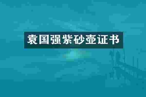 袁国强紫砂壶证书