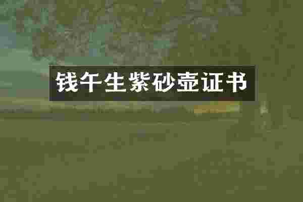 钱午生紫砂壶证书