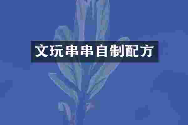 文玩串串自制配方