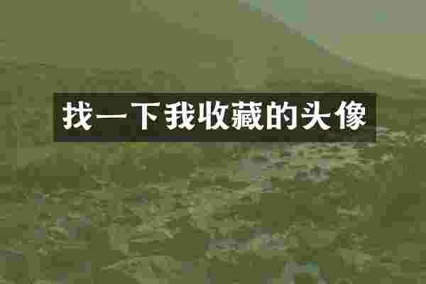 找一下我收藏的头像