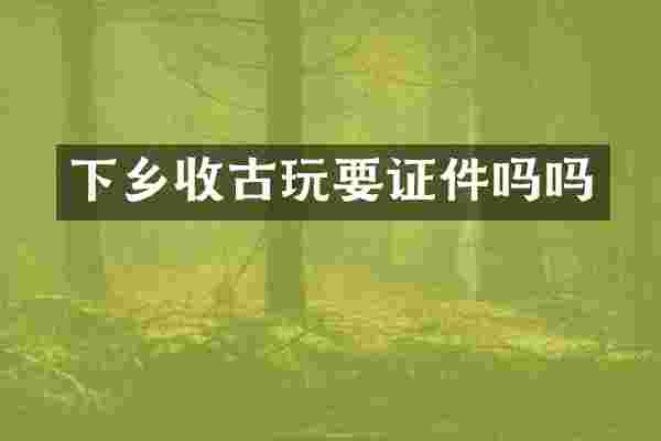 下乡收古玩要证件吗吗