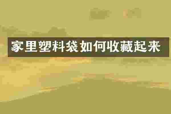 家里塑料袋如何收藏起来