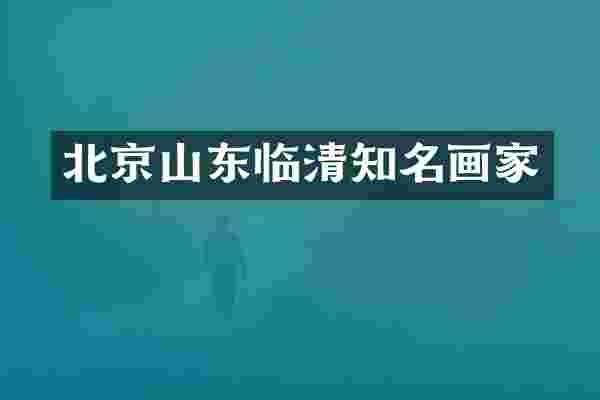 北京山东临清知名画家