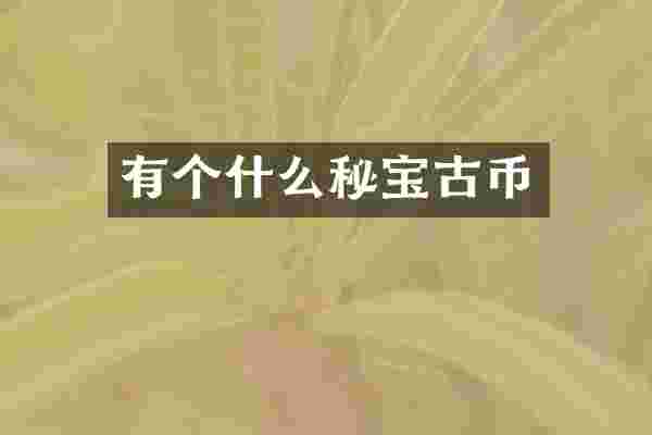 有个什么秘宝古币