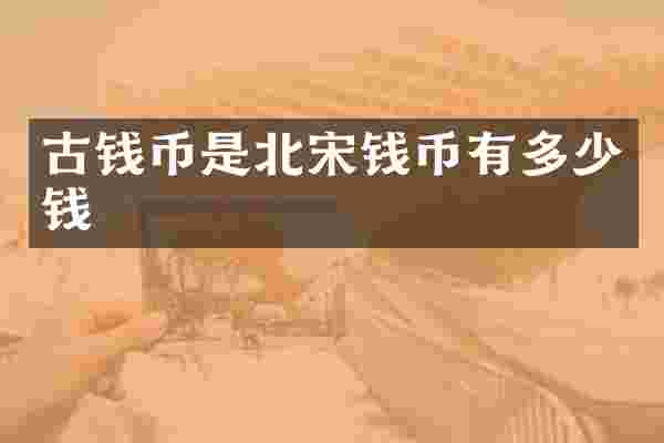 古钱币是北宋钱币有多少钱