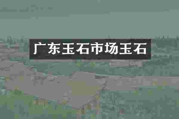 广东玉石市场玉石