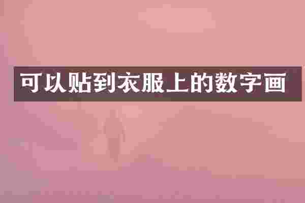 可以贴到衣服上的数字画