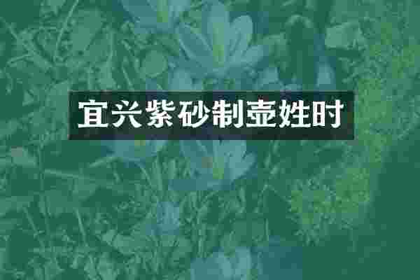 宜兴紫砂制壶姓时