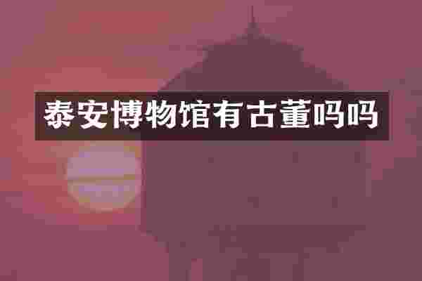 泰安博物馆有古董吗吗