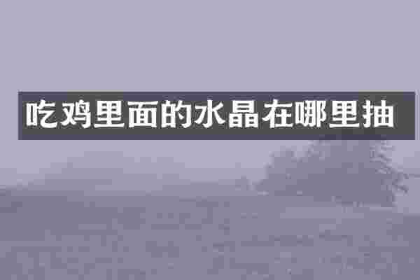 吃鸡里面的水晶在哪里抽