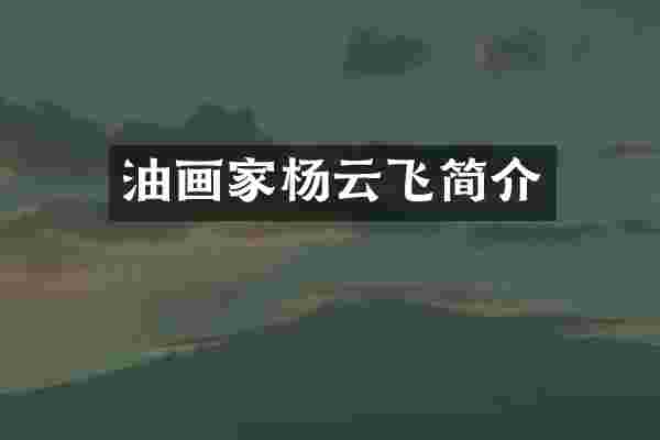 油画家杨云飞简介