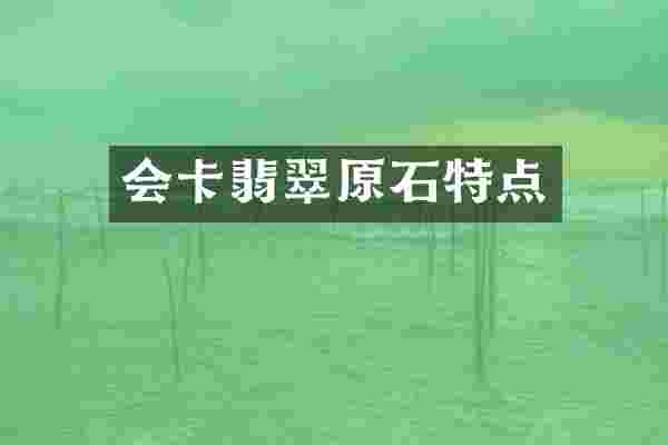 会卡翡翠原石特点
