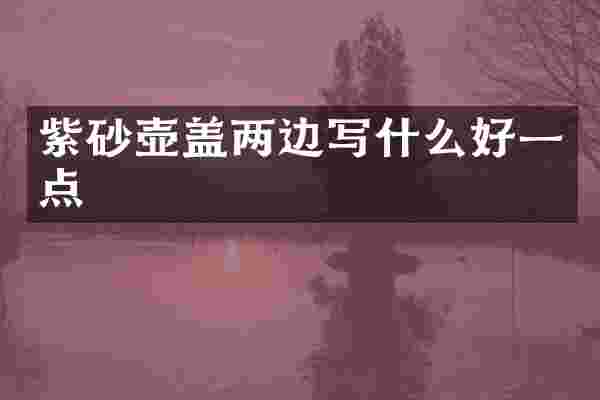 紫砂壶盖两边写什么好一点