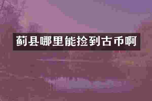 蓟县哪里能捡到古币啊