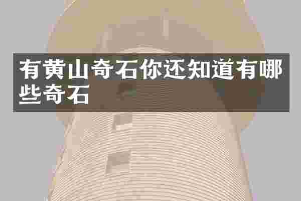 有黄山奇石你还知道有哪些奇石