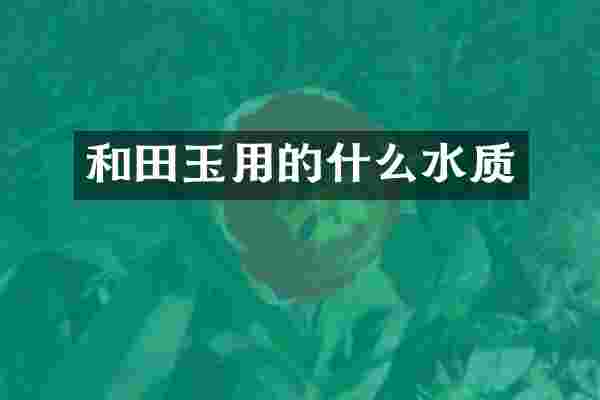 和田玉用的什么水质