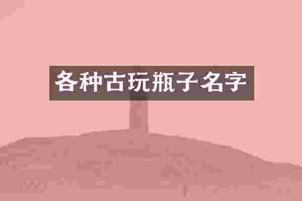 各种古玩瓶子名字