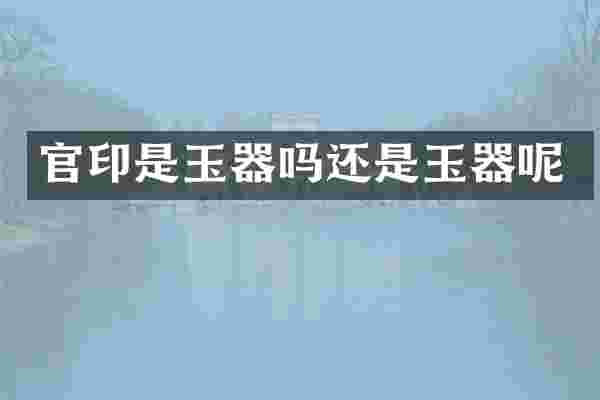 官印是玉器吗还是玉器呢