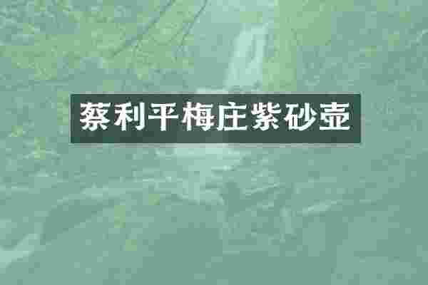 蔡利平梅庄紫砂壶