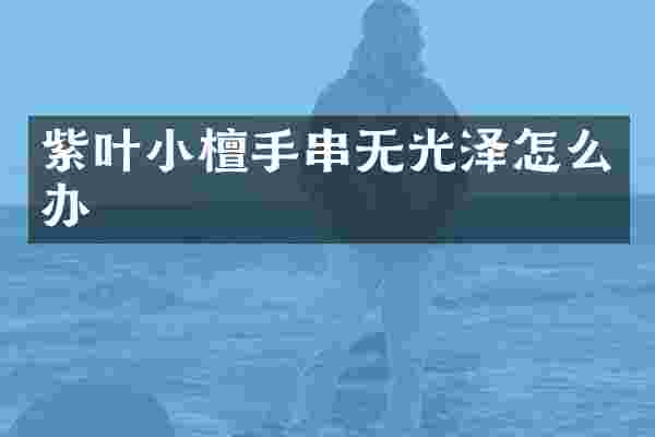 紫叶小檀手串无光泽怎么办