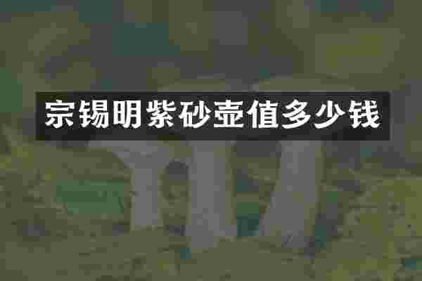 宗锡明紫砂壶值多少钱