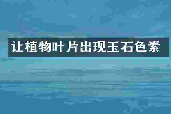 让植物叶片出现玉石色素